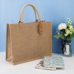 Seganty Shopping bag, Burlap Bags with Laminated Interior and Soft Handles