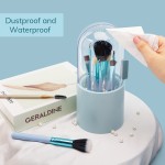 Segbeauty Makeup Brush Organizer with Pearls Plastic Dustproof Cosmetic Eyeliner Eyeshadow Brush Blue Storage Box