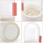 Segbeauty White Plastic Makeup Brush Holder 8.9” Cosmetic Eye shadow Brush Container Storage with Pearls 