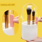 Segbeauty White Plastic Makeup Brush Holder 8.9” Cosmetic Eye shadow Brush Container Storage with Pearls 