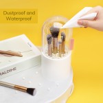 Segbeauty White Plastic Makeup Brush Holder 8.9” Cosmetic Eye shadow Brush Container Storage with Pearls 
