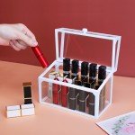 Segbeauty Lipstick Makeup Organizer 18 Slots Cosmetic Storage Box with Lid Beauty Transparent Dust-proof Cosmetic Holder