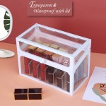 Segbeauty Lipstick Makeup Organizer 18 Slots Cosmetic Storage Box with Lid Beauty Transparent Dust-proof Cosmetic Holder