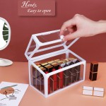 Segbeauty Lipstick Makeup Organizer 18 Slots Cosmetic Storage Box with Lid Beauty Transparent Dust-proof Cosmetic Holder