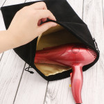 Segbeauty Hair Dryer Bag Storage Bag Stain Liner Drawstring Velvet Pouch Black Gym Bag Garment Organizer for Diffuser