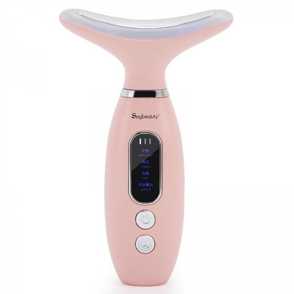 Segbeauty LED Light Therapy Massage Device for Skin Tightening, 4-in-1 Cosmetic Skin Treatment Beauty Massager for Face and Neck, Anti-Aging Skin Care Massage Device, Vibration Technologies Face Tool for Daily Skin Care Routine