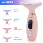 Segbeauty LED Light Therapy Massage Device for Skin Tightening, 4-in-1 Cosmetic Skin Treatment Beauty Massager for Face and Neck, Anti-Aging Skin Care Massage Device, Vibration Technologies Face Tool for Daily Skin Care Routine